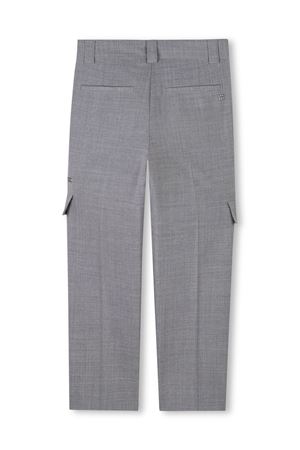 Pantaloni dritti in misto lana grigio GIVENCHY KIDS | H30688A47